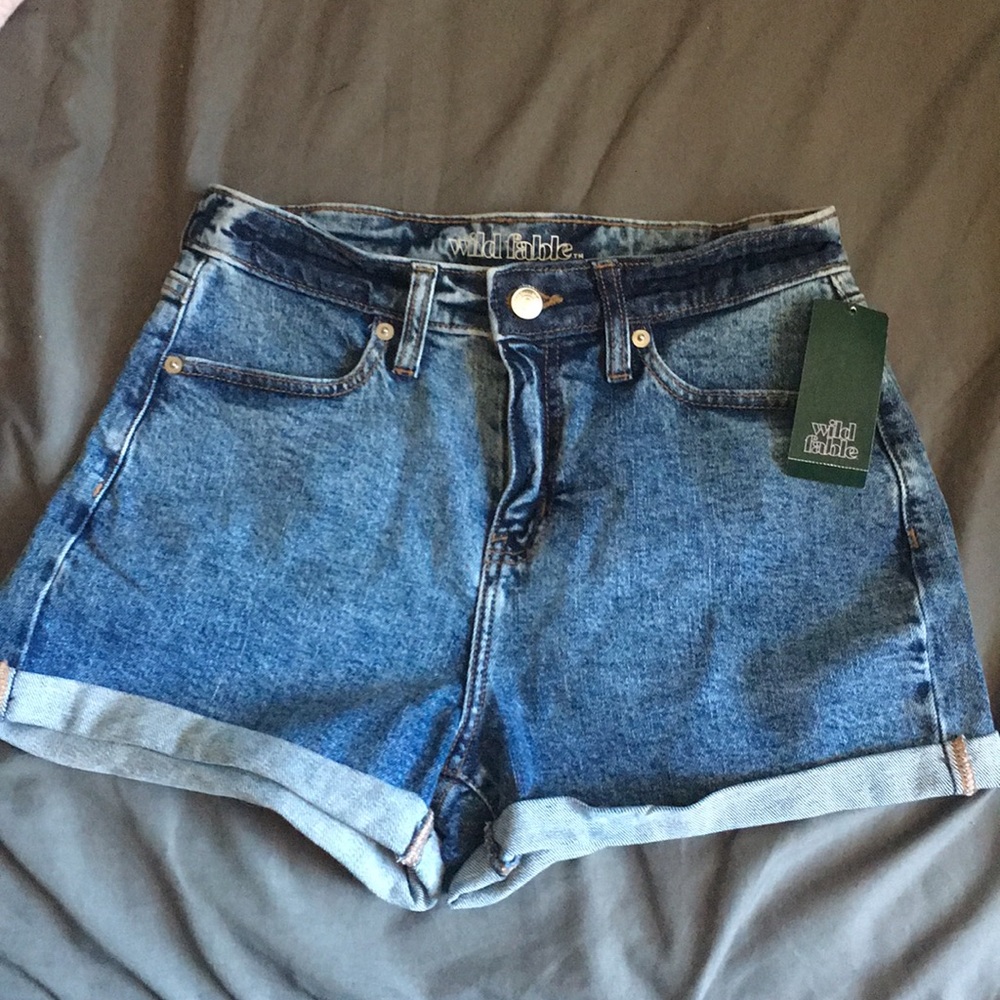 Blue dark wash shorts
